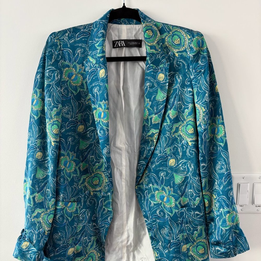 Zara Paisley Printed Blazer